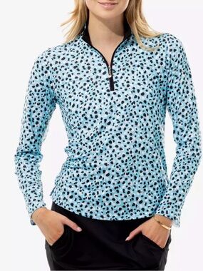 SunSoleil Catwalk SolCool Women's Golf Quarter Zip  UV 50+ size XL NWOT